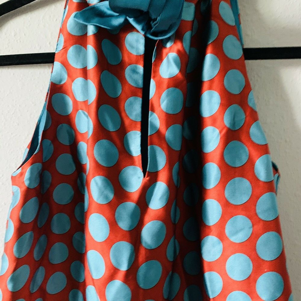 Hale Bob Scarf Top Teal Blue Copper Polka Dot - Picture 4 of 9